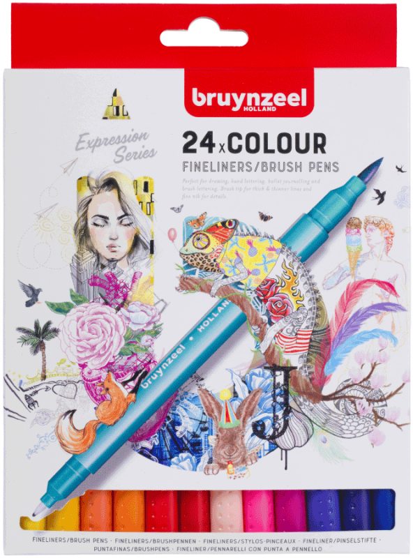 

Набор линеров-кистей Bruynzeel Brushpen двусторонние 24 цвета (8712079454364)