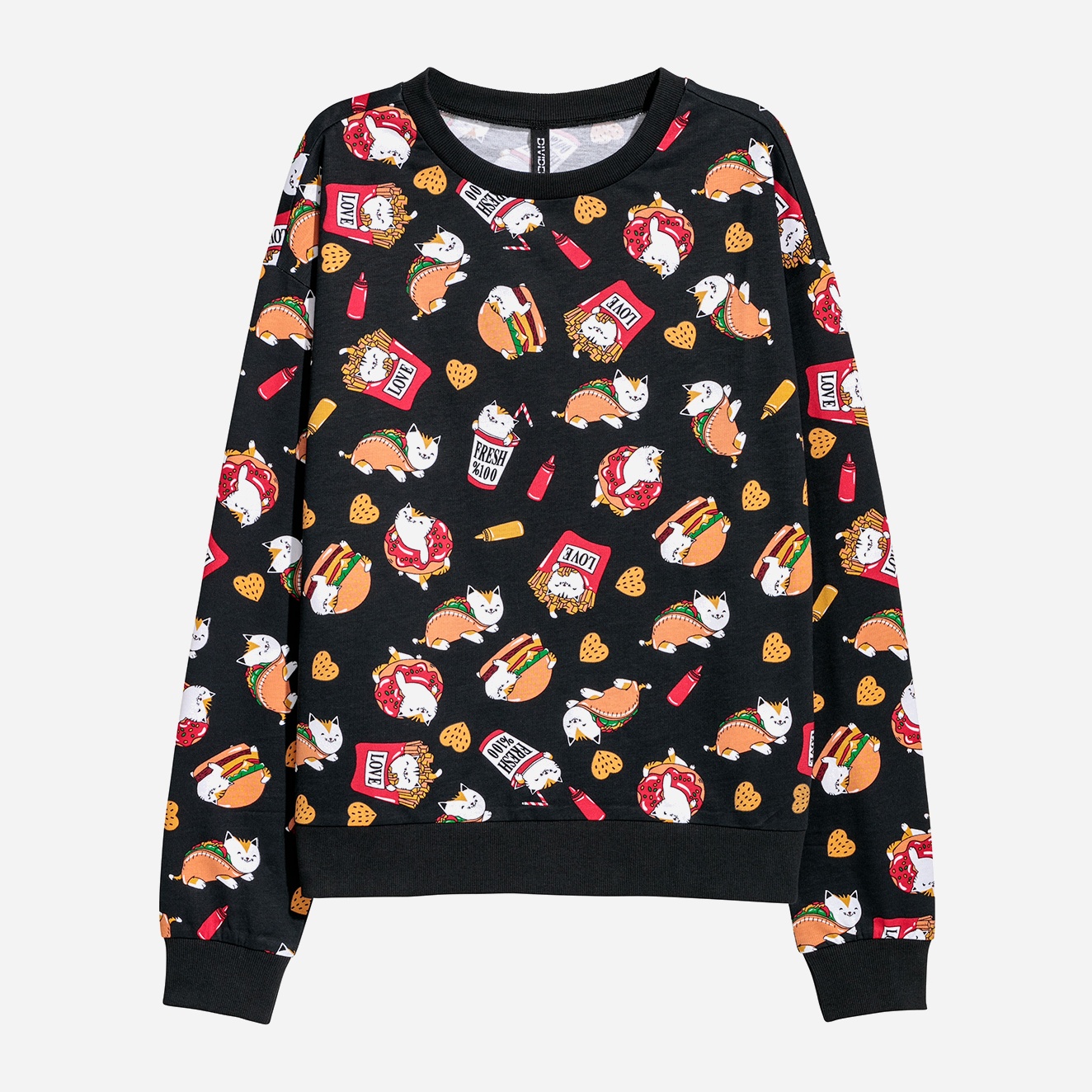 

Свитшот H&M 0570474_ФастФуд_01 L Черный