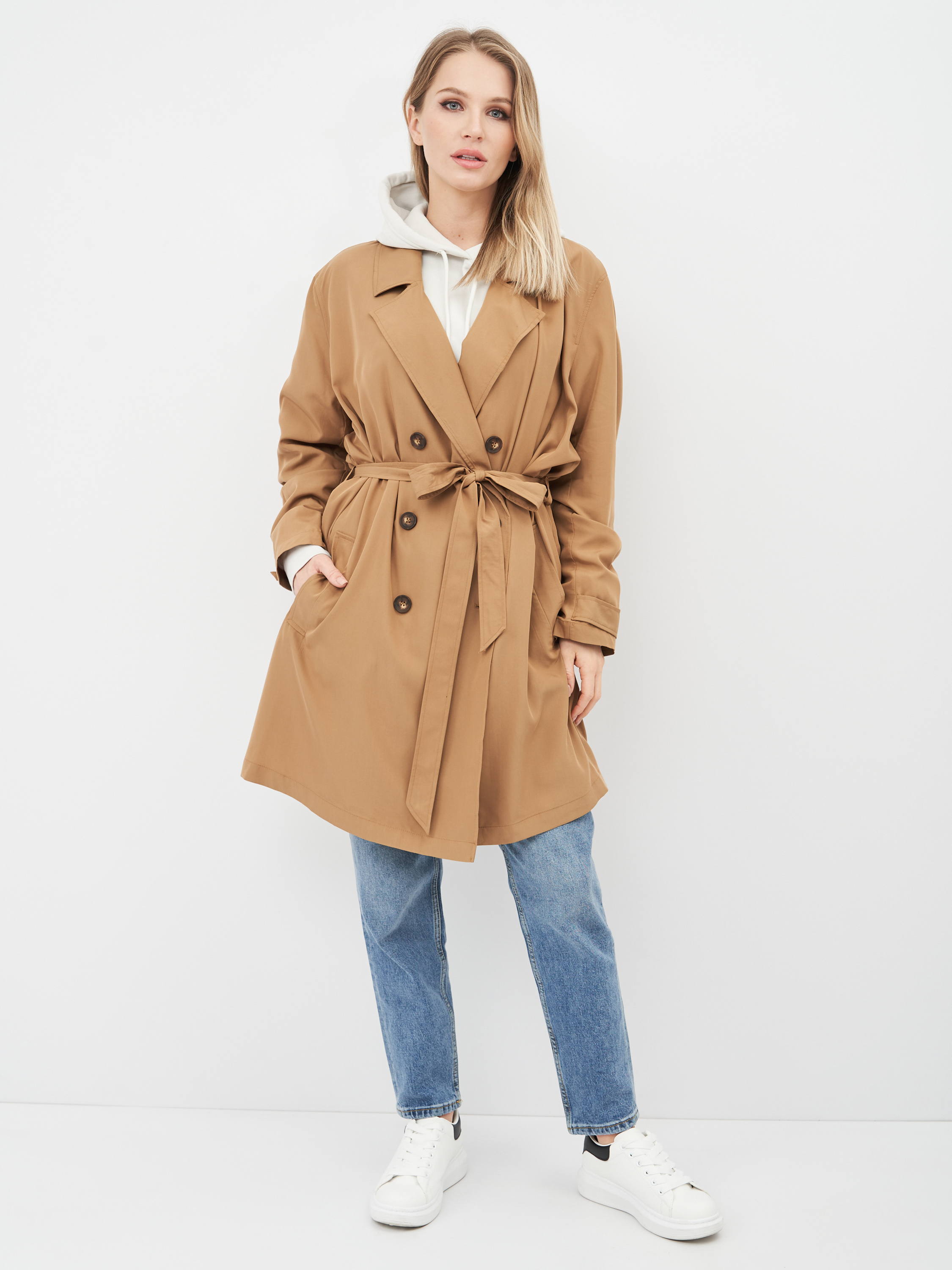 

Тренч H&M 9035812sm 2XL Темно-бежевый
