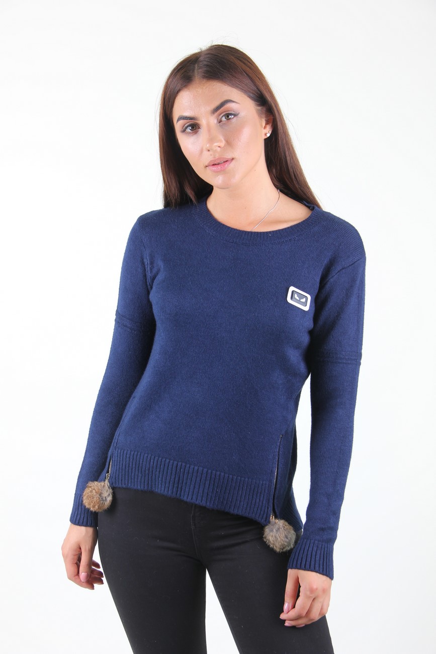 

Кофта женская LadiesFashion 9702-2 с замочками (Синий M/L)