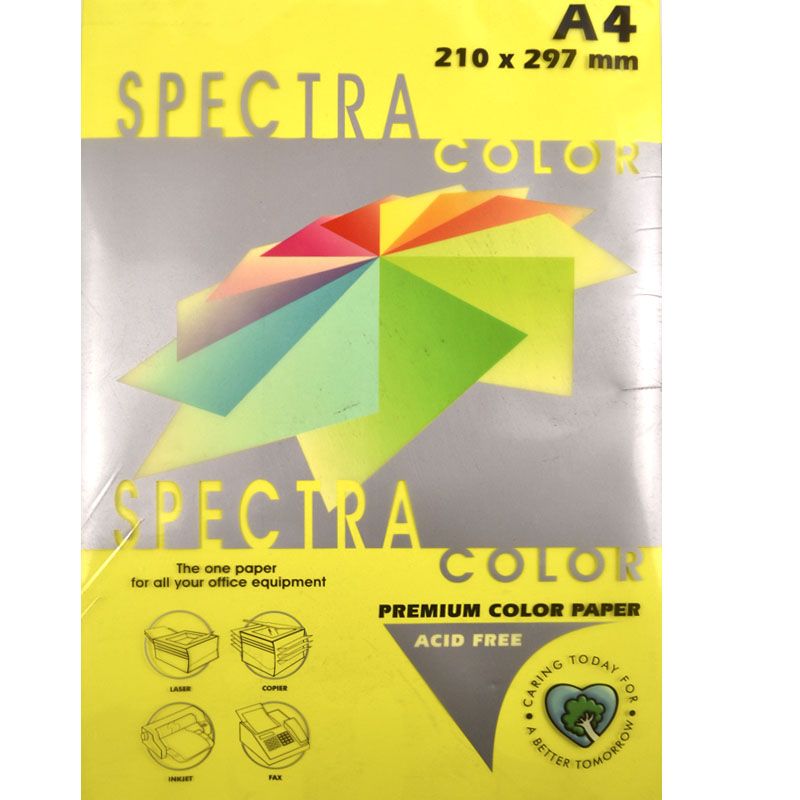 

Бумага офисная цветная Spektra Color А4 500 листов Желтый неон