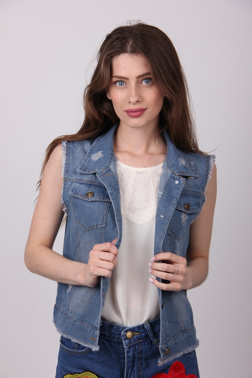 

Жилетка женская ClassicFashion 801 джинс (Синий, Жилетка женская ClassicFashion 801 джинс (Синий L)
