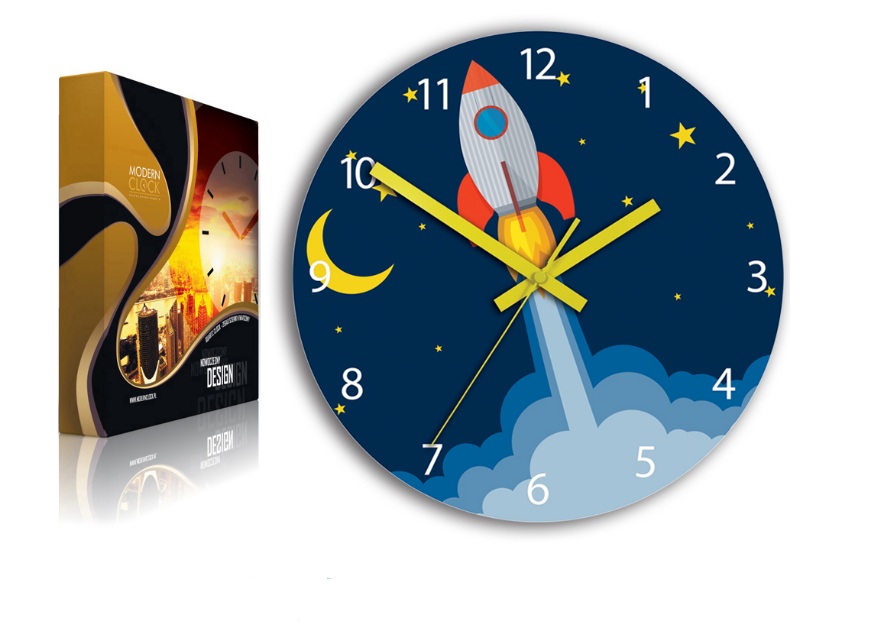 

Настенные часы деревянные для детской комнаты Modern Clock Rocket