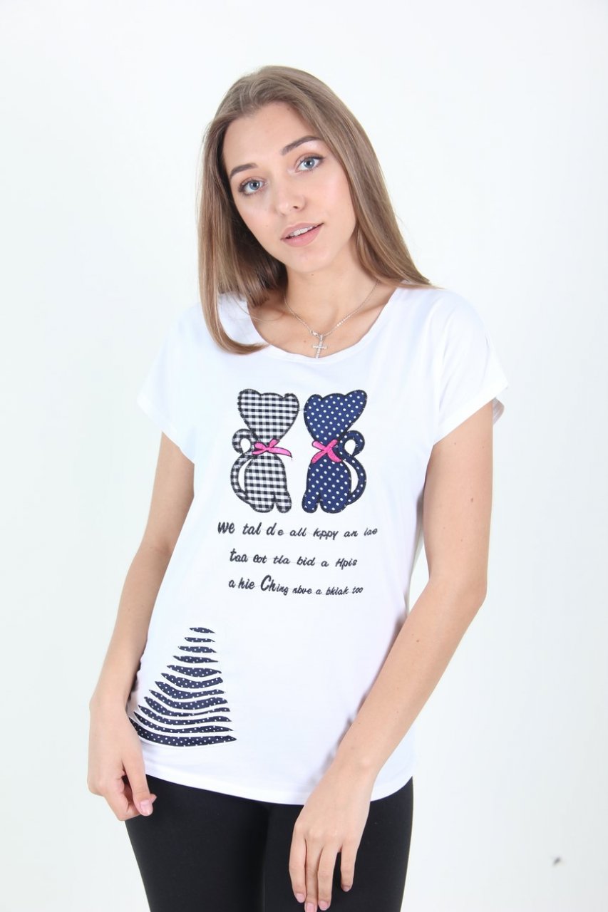 

Футболка женская LadiesFashion 5009 с принтом (Белый, Футболка женская LadiesFashion 5009 с принтом (Белый M/L)