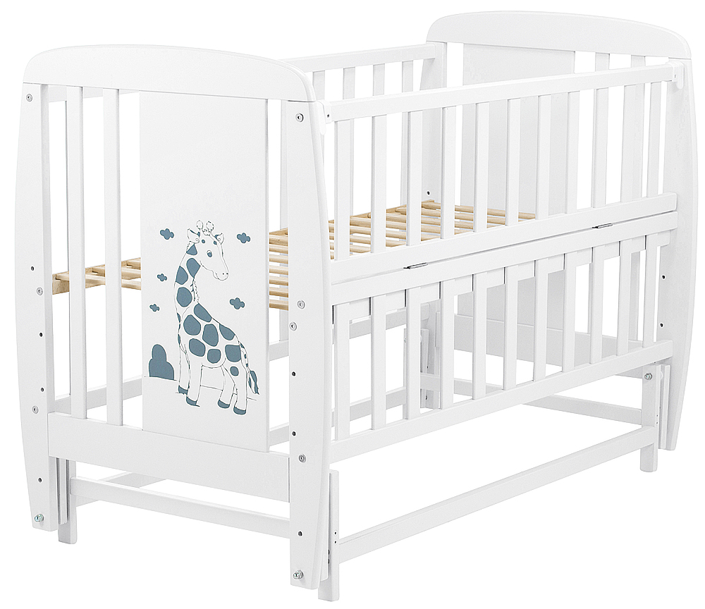

Кровать Babyroom Жирафик маятник, откидной бок DJMO-02 бук белый (625359)