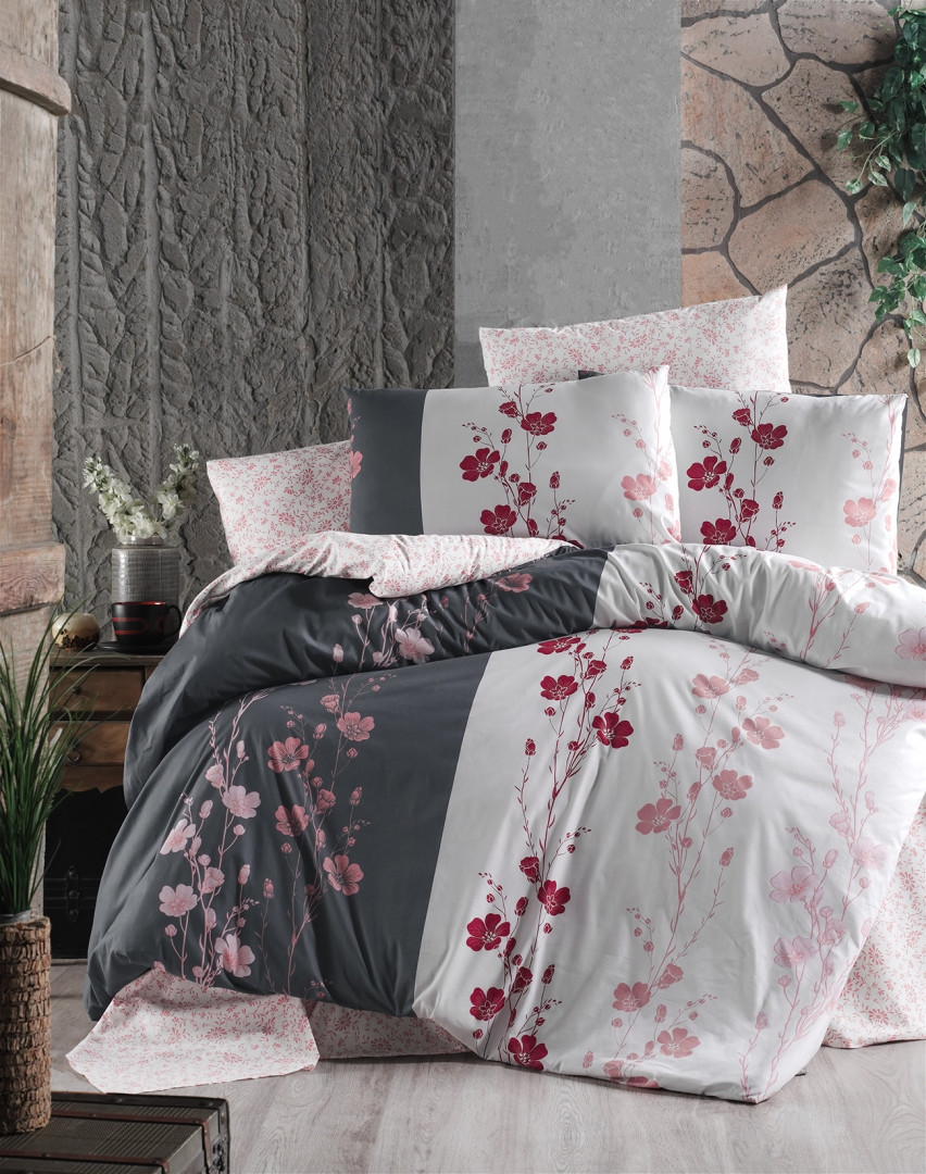 

Постельное белье First Choice ранфорс 200x220 Camelia Anthracite