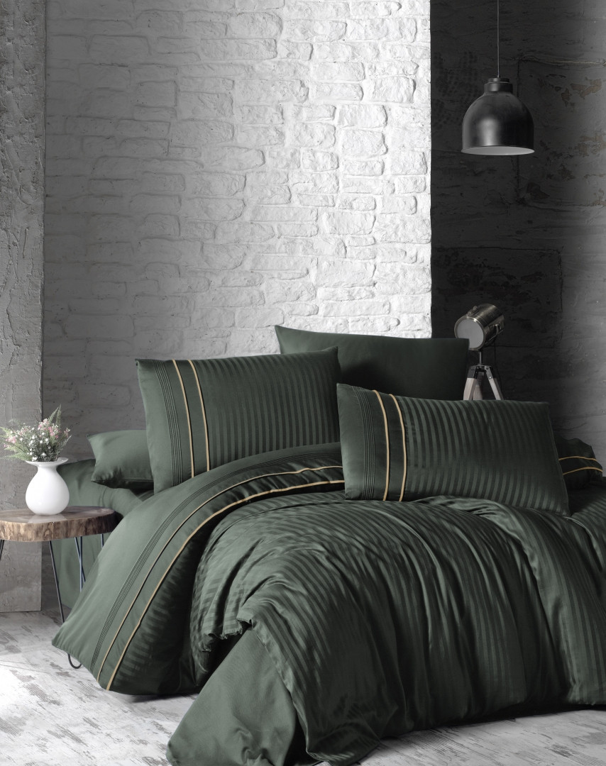 

Постельное Белье First Choice Satin Delux Stripe Style Dark Green 200*220