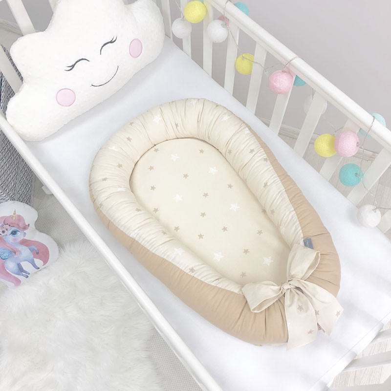 

Кокон гнездышко для новорожденных Baby Design Звезды на шоколадном 90*65 см