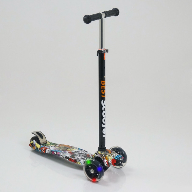 

Самокат Best Scooter MAXI (А 24642 779-1386) светящиеся колеса ,черный