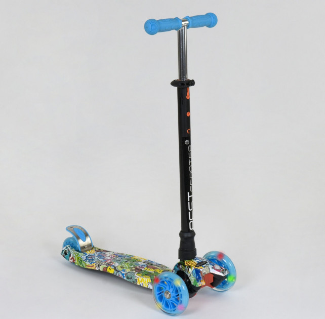 

Самокат Best Scooter MAXI (А 25467 779-1322) светящиеся колеса, голубой