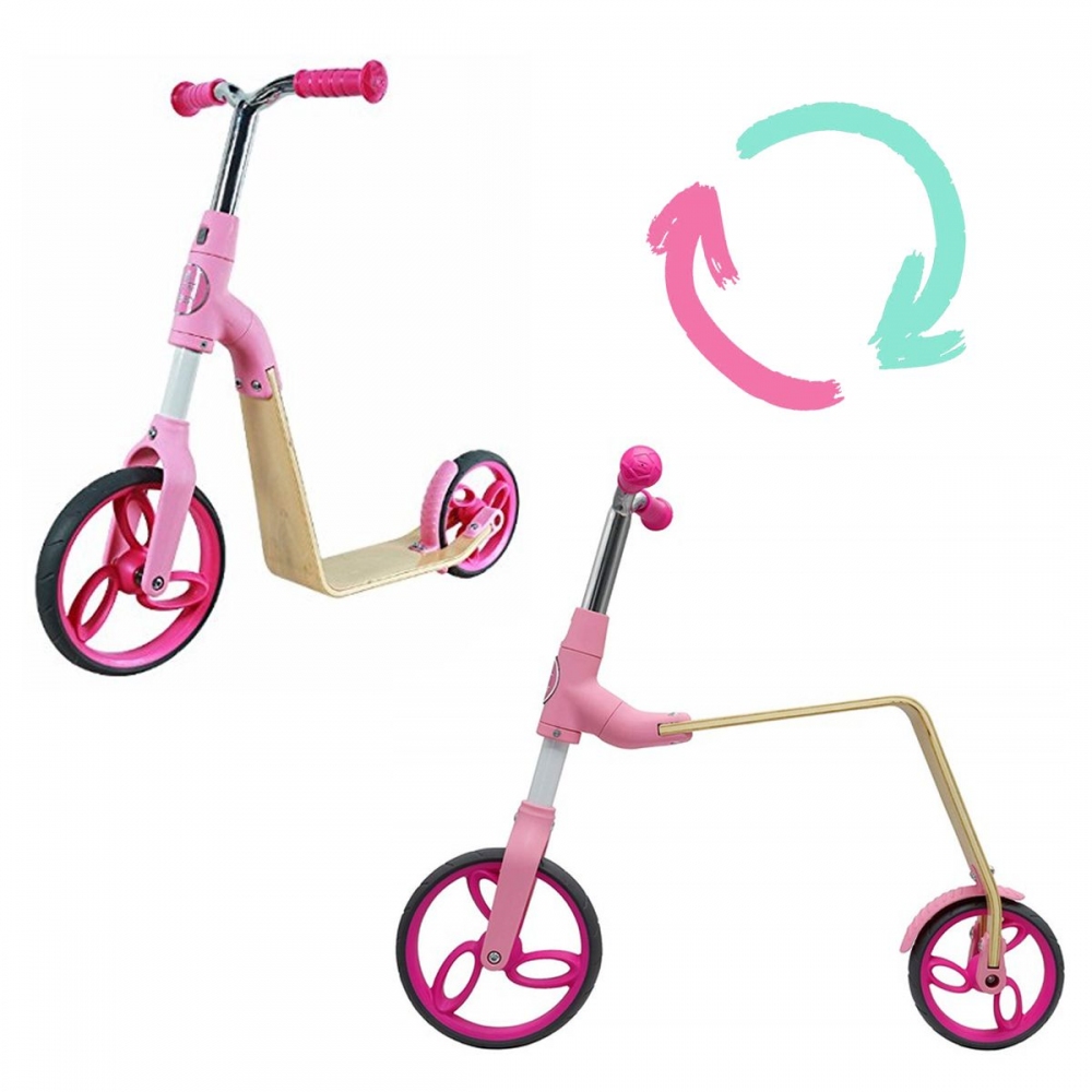

Беговел - самокат AEST 2 в 1 Pink B01- розовый