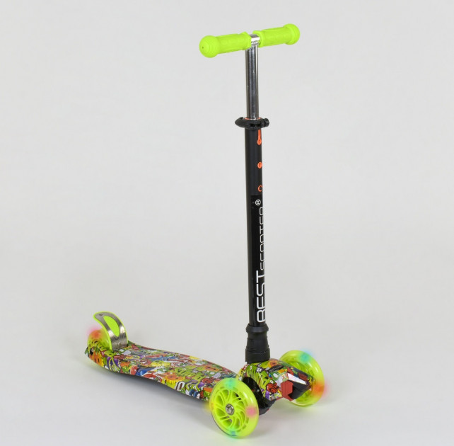 

Самокат Best Scooter MAXI (А 25534 779 -1332) светящиеся колеса, салатовый