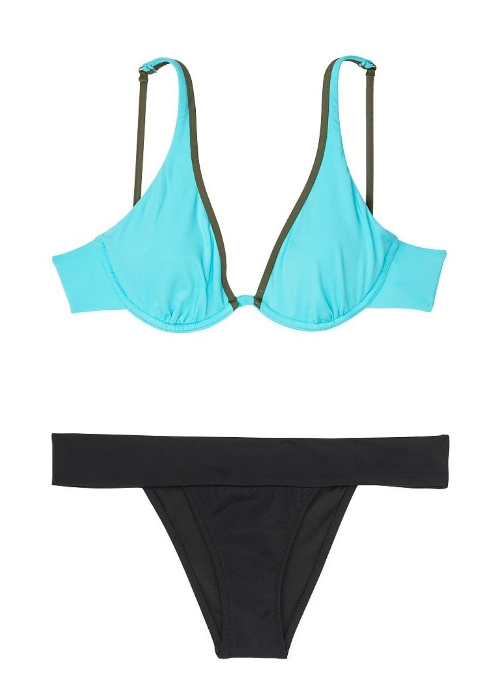 

Яркий раздельный купальник Victoria's Secret топ и плавки бразильяна art490078 (Голубой/Черный, размер M/L)