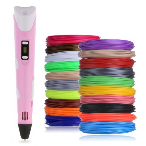 

3D-ручка для рисования c LCD дисплеем 3D Pen 2 ABC и PLA Розовый TRG-65214