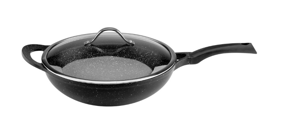 

Сковорода WOK з кришкою VINZER Premium Granite Induction Line 32 см