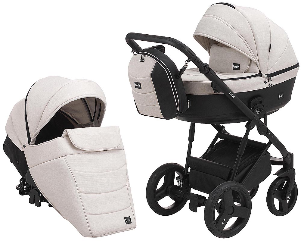 

Коляска 2 в 1 Bair Play Plus Soft BPS-834 світло-бежевий - чорний (шкіра) 625344