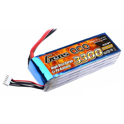 

Аккумулятор Gens Ace LiPO 14,8В 3300мАч 4S 25C 136х43х31мм 366г T-Plug (B-25C-3300-4S1P)