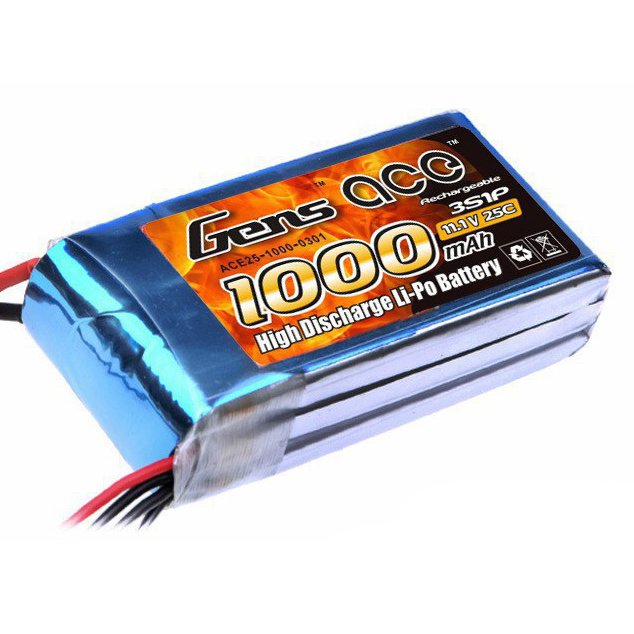 

Аккумулятор Gens Ace LiPO 11,1В 1000мАч 3S 25C 72х36х19мм 96г T-Plug (B-25C-1000-3S1P)