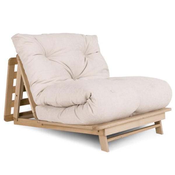 

Кресло футон в гостиную из массива дерева бук Layti Woodman натуральный/кремовый