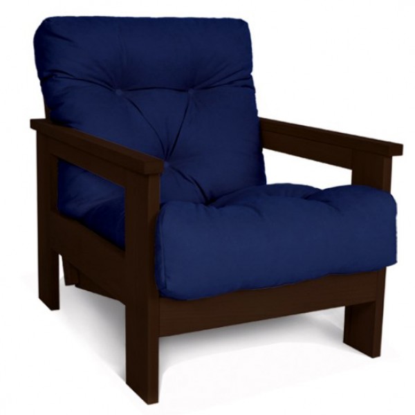 

Кресло в гостиную из массива дерева бук Mexico Woodman шоколадный/синий