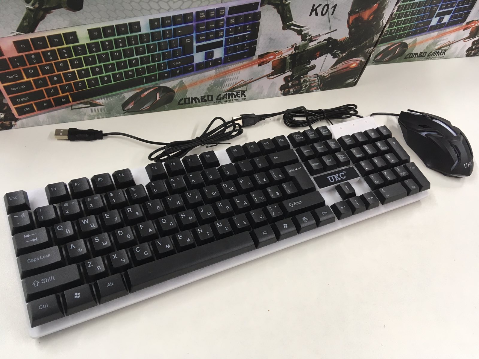 

Комплект UKC Keyboard M-416/K01/5559 USB клавиатура с подсветкой + мышка