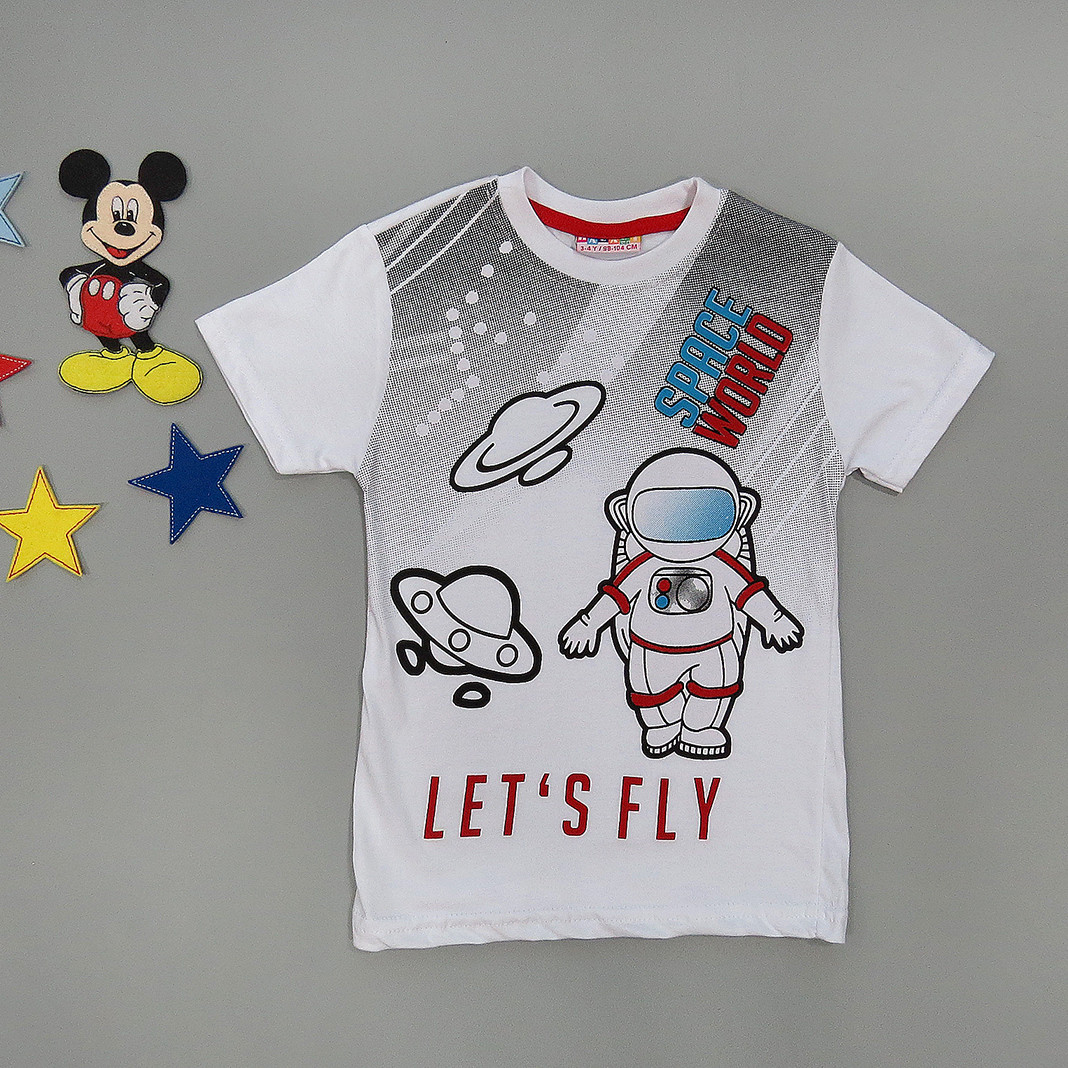 

Футболка "Космонавт" Hacali kids для мальчика 86-92 см Белая 18125