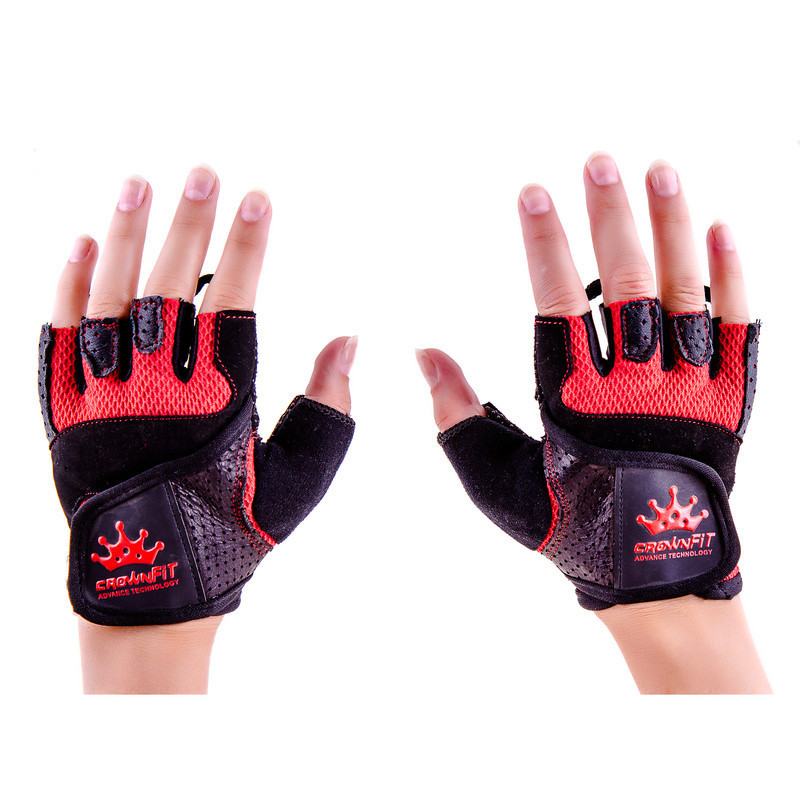 

Перчатки вело фитнес CrownFit Grippy Nap RX-04 размер M красный