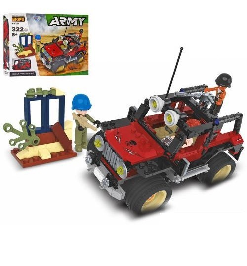 

​Конструктор Limo Toy Военный Джип КВ 144, 322 дет, 38-29,5-6,5 см