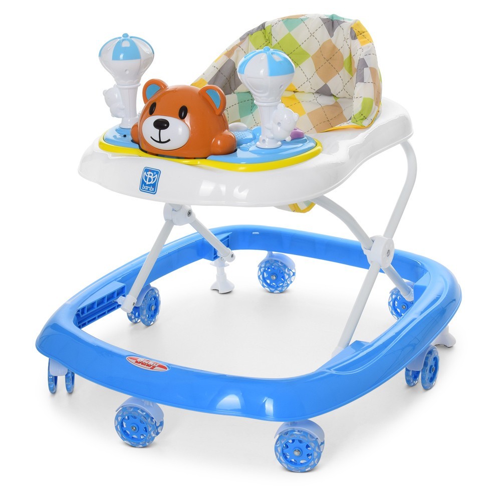 

​Ходунки Bambi Мишка M 3656-2 Музыка, Свет, Колеса - 7 шт, Стопоры - 2 шт
