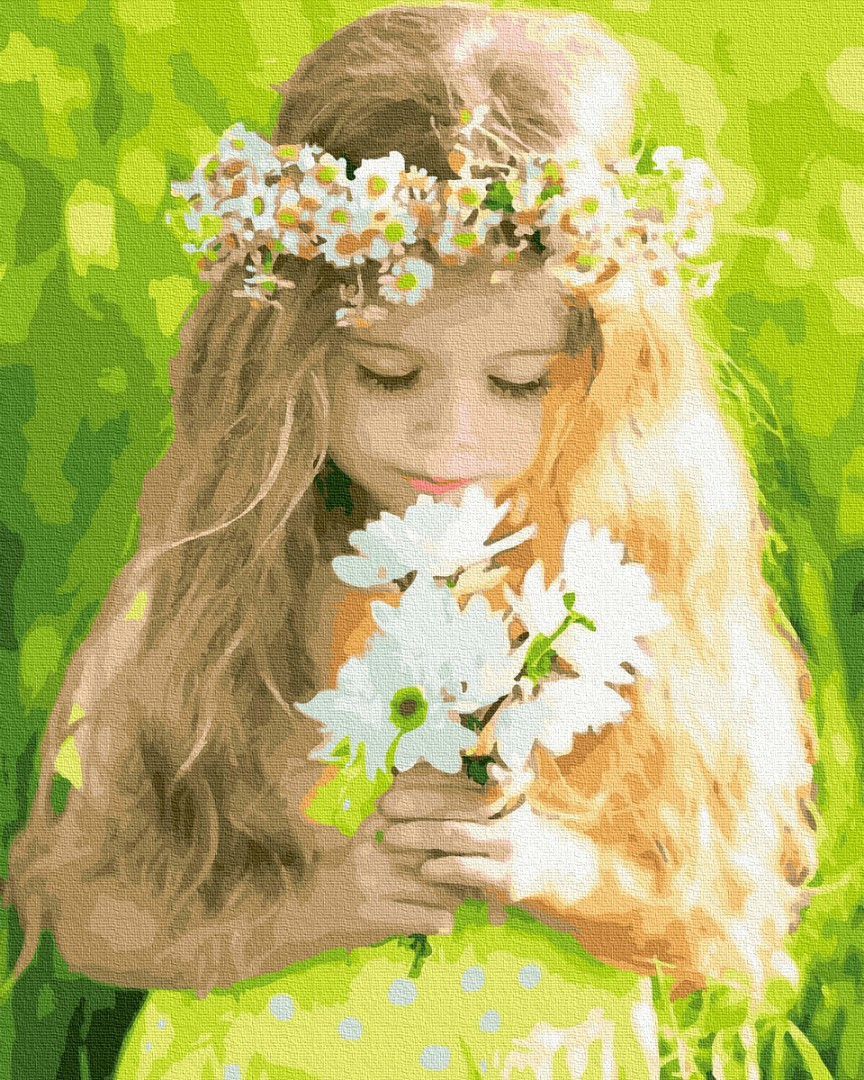 

Картина по номерам BrushMe GX32451 40*50 cм Девочка с ромашками