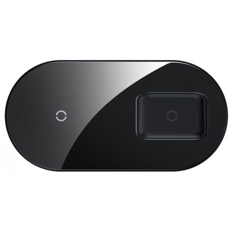 

Беспроводное зарядное устройство Baseus Simple 2 in 1 Wireless Charger Pro Edition For Phones+Pods Black (WXJK-C01)
