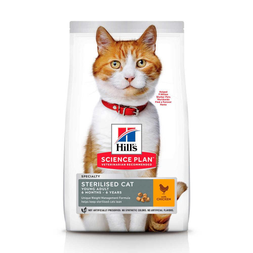 

Сухой корм Hills Science Plan Young Adult Sterilised Cat для кошек с курицей, 3 кг