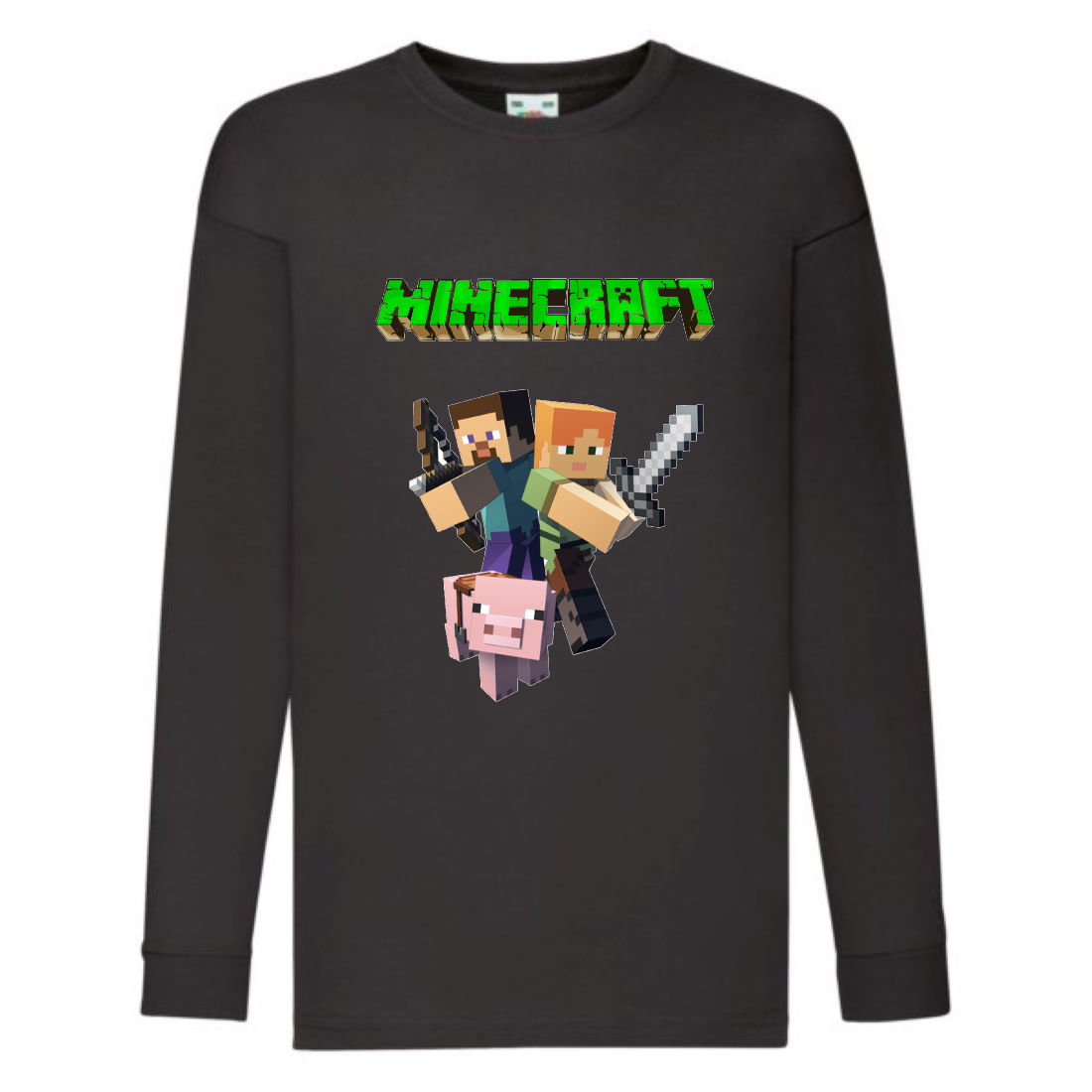 

Лонгслив реглан Майнкрафт 4 (Minecraft) черный (MNC blc 4) 140 см
