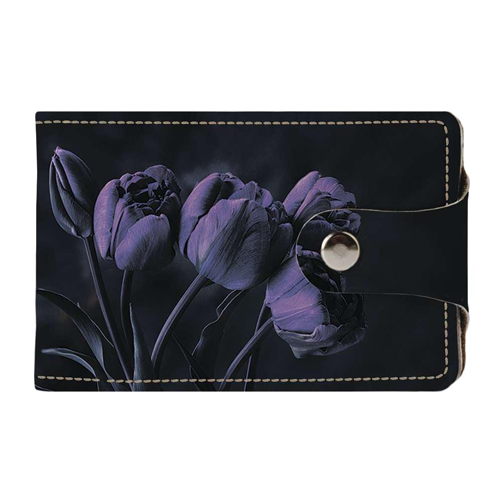 

Визитница Fisher Gifts Duo 256 Фиолетовые тюльпаны экокожа