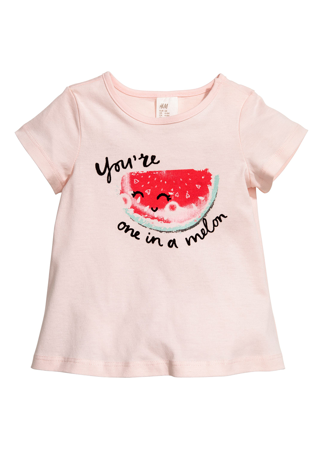 

футболка H&M kids 5hm03200134 68 см Светло-розовый 2000000377452