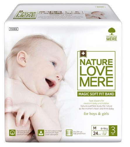 

Подгузники детские Nature Love Mere Нейче Лав Мере MAGIC SOFT FIT BAND М, 24 шт. (8809402093663)