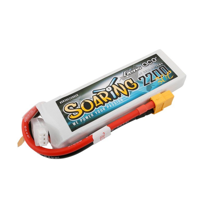 

Аккумулятор Gens Ace Soaring LiPO 7,4В 2200мАч 2S 30C 104х34,5х14,5мм 122г XT60 (BSR30C22002S)