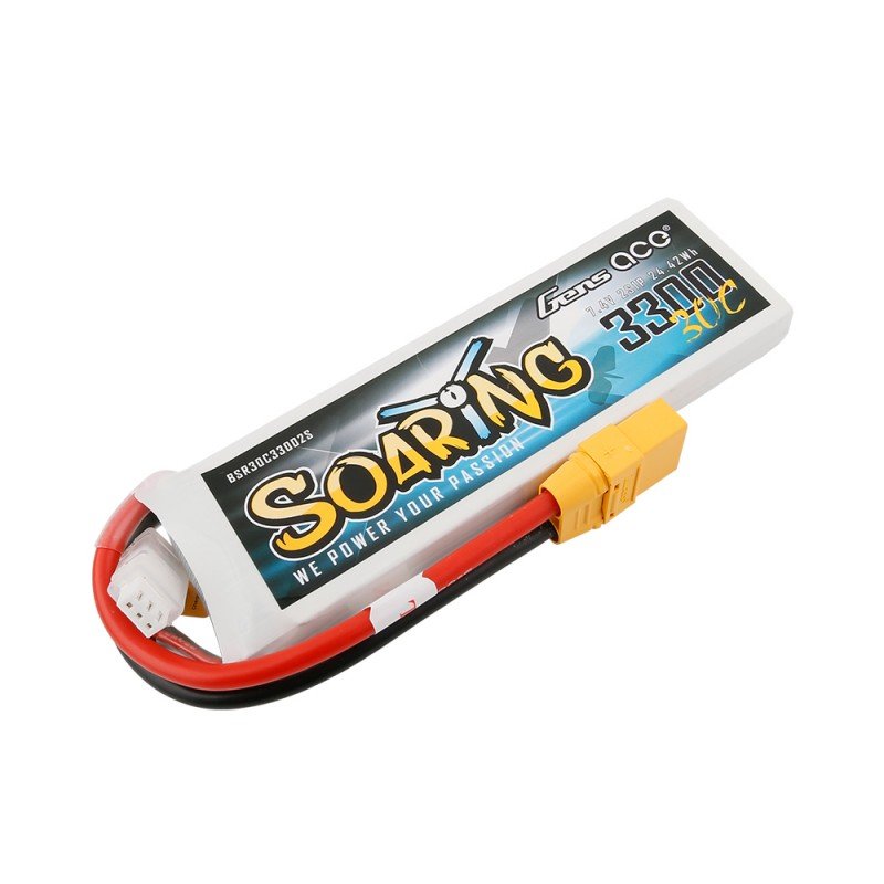 

Аккумулятор Gens Ace Soaring LiPO 7,4В 3300мАч 2S 30C 132.5х42х13,5мм 186г XT90 (BSR30C33002S)