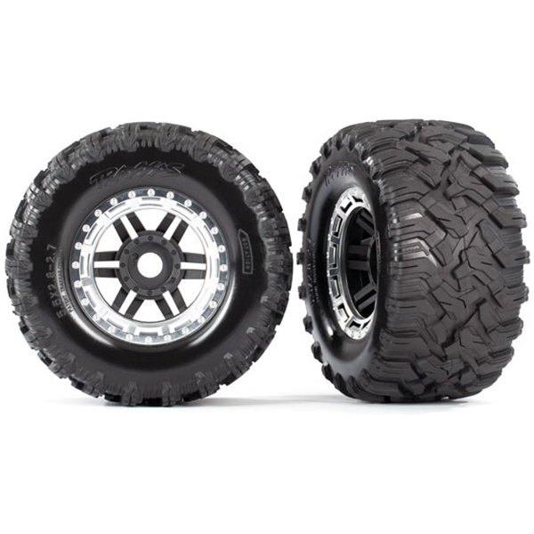 

Колеса Traxxas Maxx TSM 17мм hex в сборе черный матовый хром (8972X)