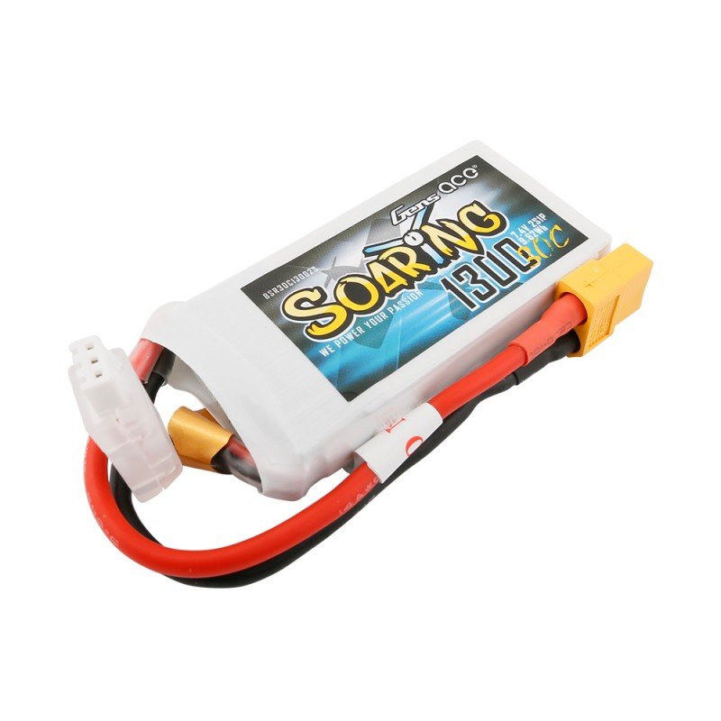 

Аккумулятор Gens Ace Soaring LiPO 7,4В 1300мАч 2S 30C 69,5х34х14,5мм 79г XT60 (BSR30C13002S)