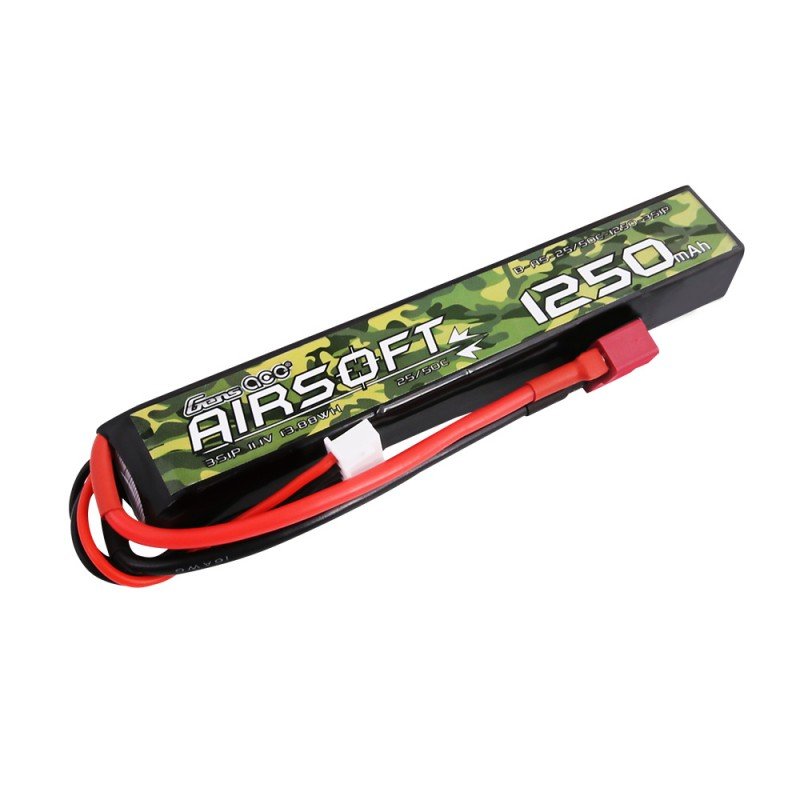 

Аккумулятор для страйкбола Gens Ace LiPO 11,1В 1250мАч 3S 25C 124х21х19мм 91г T-Plug Airsoft (B-AS-25/50C-1250-3S1P)