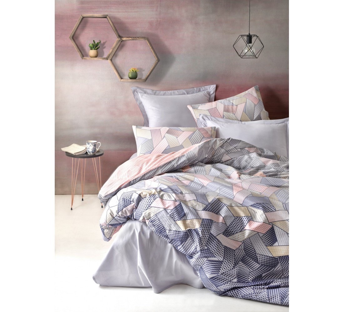 

Комплект постельного белья COTTON BOX DENNIS 200*220 Розовый Серый