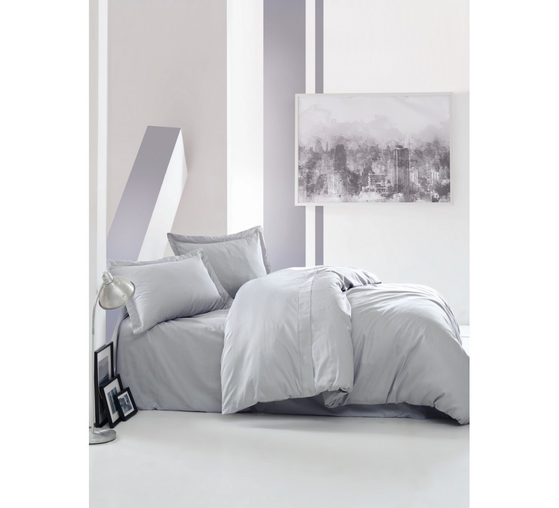 

Комплект постельного белья COTTON BOX ELEGANT ОДНОТОНЫЙ САТИН 200*220 Серый