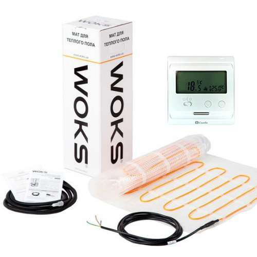 

Мат Теплого пола WoksMat мощность 560Вт, 3,5м2 + электронный терморегулятор Castle Е 31.116