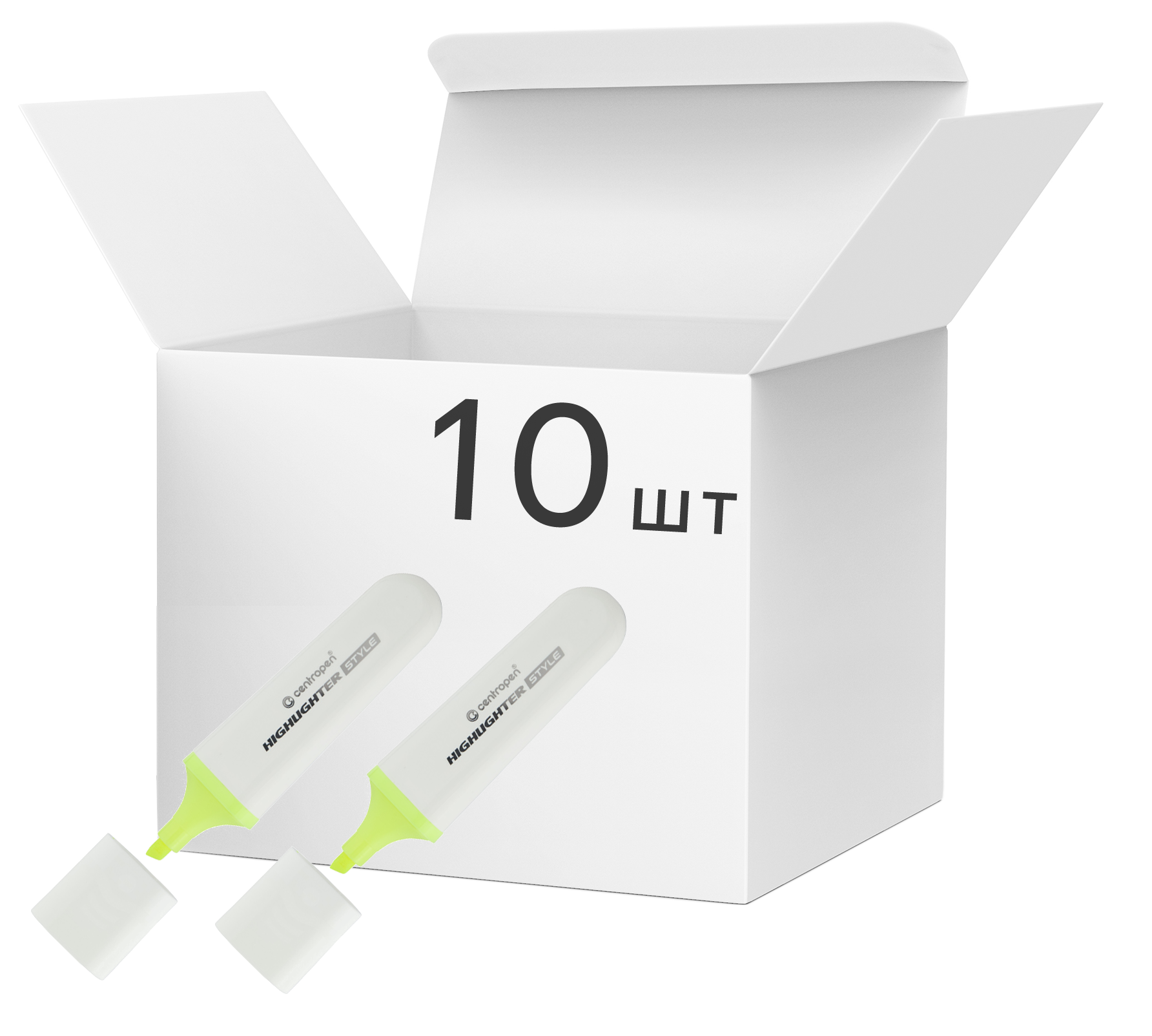 

Набор маркеров текстовых Centropen Highlighter Style 1-4.6 мм 10 шт Желтый (6252/51)