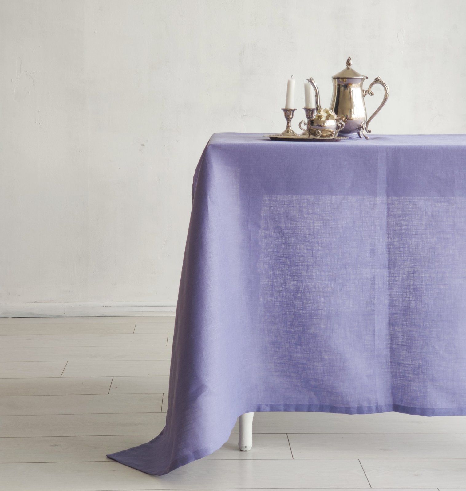 

Скатерть из натурального льна ESTET™ Lavender Лавандовый фиолетовый 145×200 см.