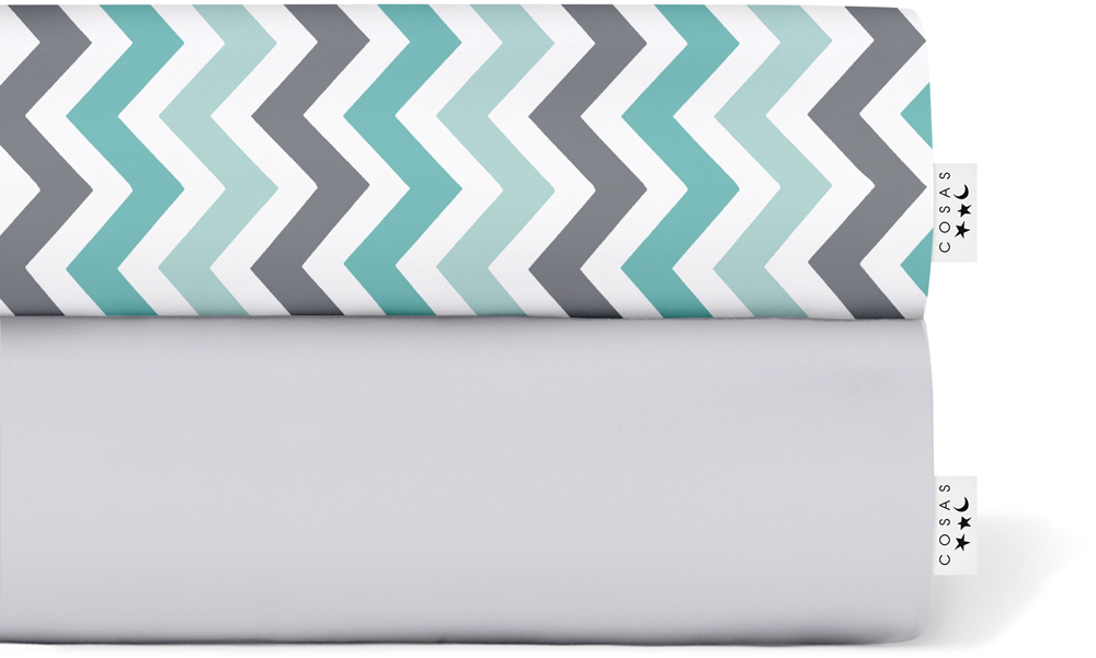 

Набор Cosas простынь 155х240 2 шт SetSheet_Grey_ZigMintGrey