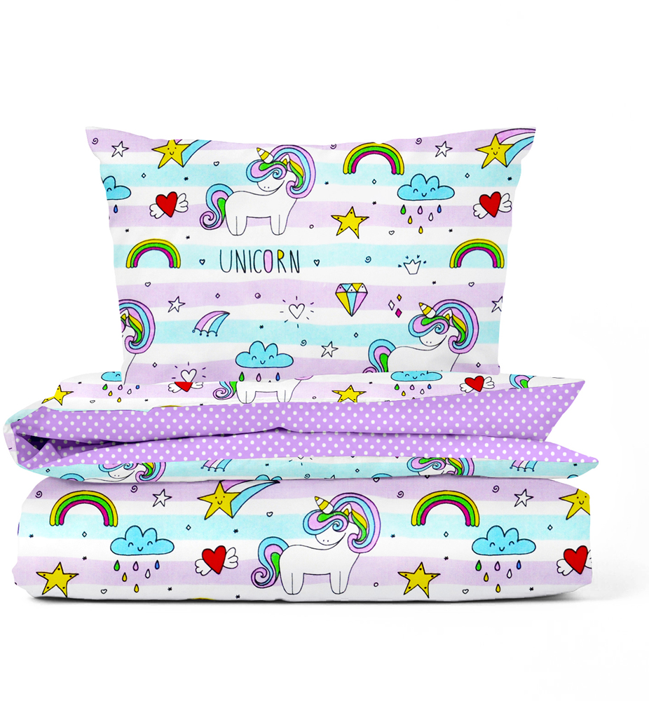 

Комплект Cosas Пододеяльник 110х140 + наволочка 60х40 UnicornRainbow_Dots