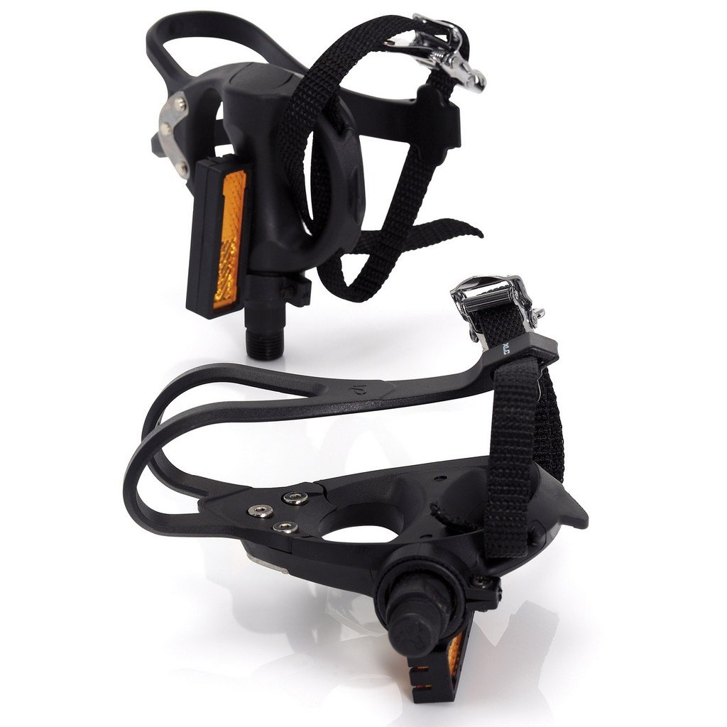 

Педали контактные XLC PD-R01, 392 гр, черные, с ремешками и тулипсами
