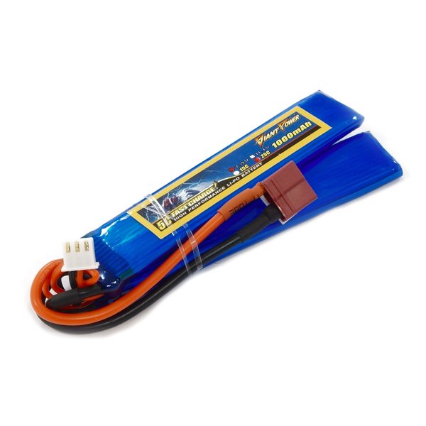 

Аккумулятор для страйкбола Giant Power Li-Pol 7.4V 2S 1000mAh 25C 2 лепестка 5.5х20х103мм T-Plug
